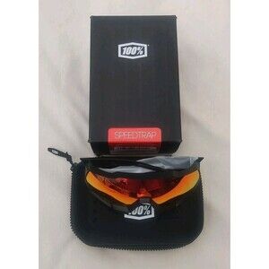 New 100% SPEEDTRAP Sunglasses | Soft Tact Black / HiPER Red ML Mirror Lens
